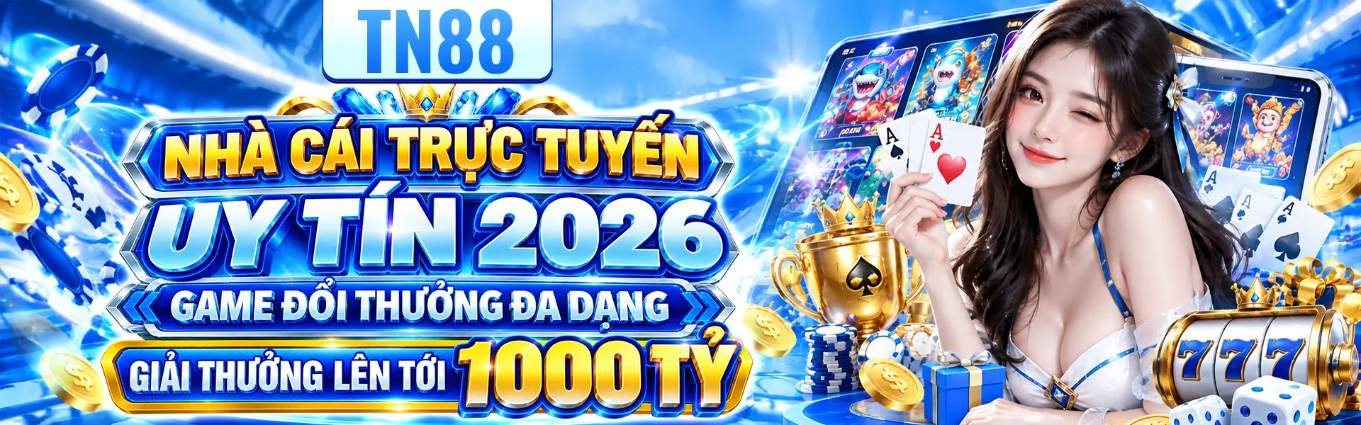 Banner pc nhà cái TN88 thương hiệu đảm bảo uy tín 2026 cung cấp game đổi thưởng đa dạng với giải thưởng lớn